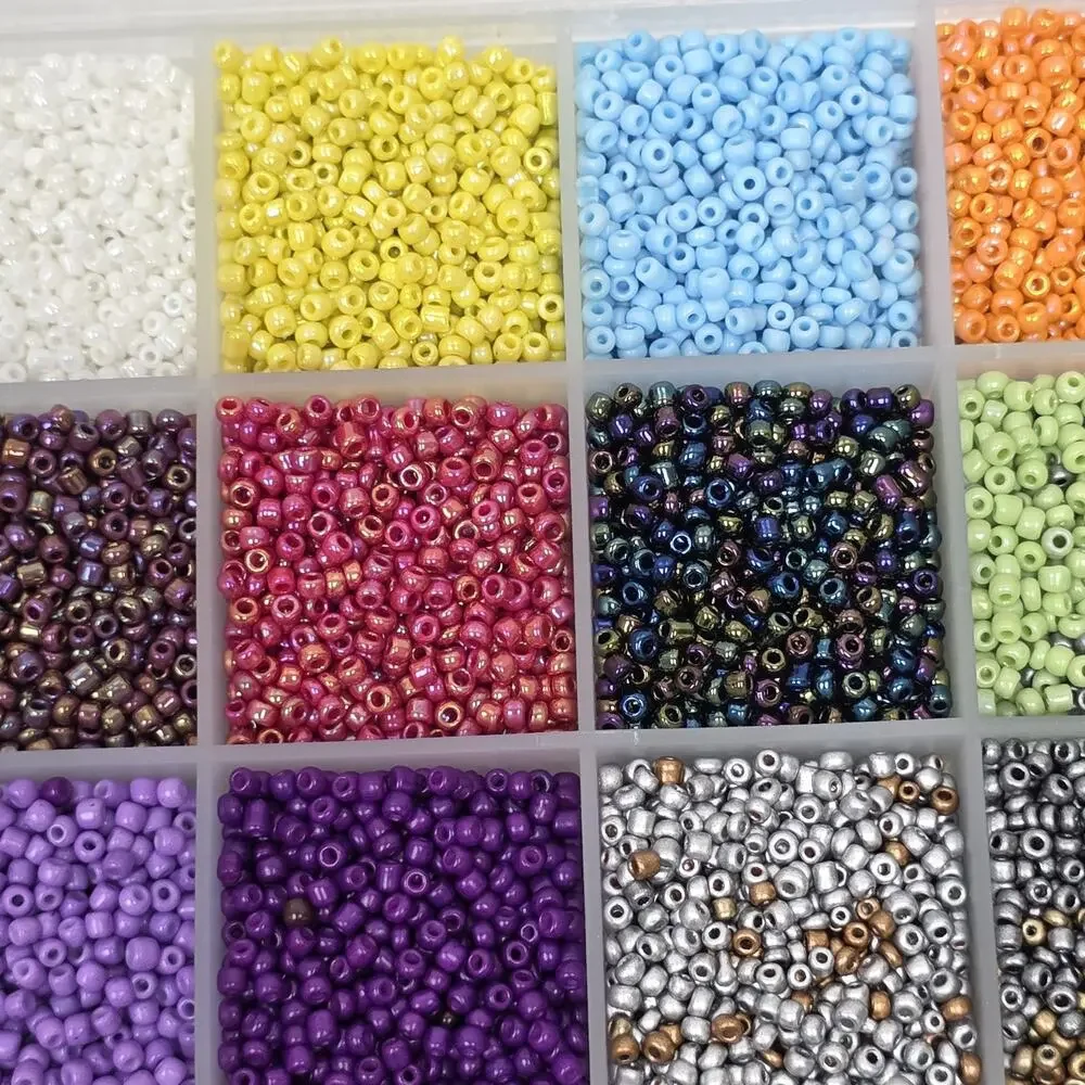 Mixed Color Jewelry Making Bead Assortment in Organizer Case Glass Plastic Craft